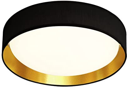 Searchlight 9371-37BGO Gianna Flush Ceiling Light in Black and Gold - Dia: 370mm