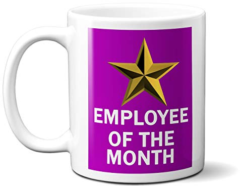 Employee of THE Month Gold Star ON Purple 11oz Ceramic Mug