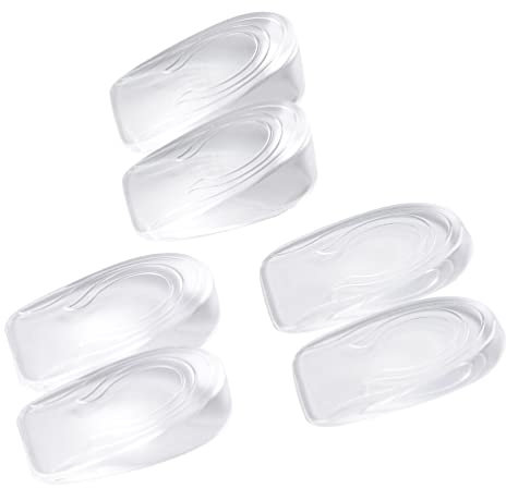 SUPVOX 3 Paar Einlegesohlen zur Erhöhung der Höhe, Silikon-Fersenkissen, Gel-Fersenpolster (1 cm + 2 cm + 3 cm)