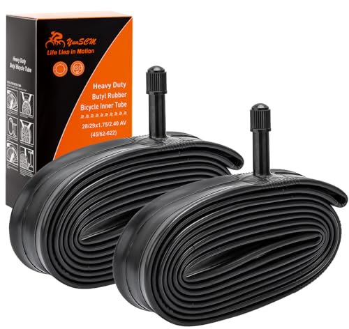 YunSCM 2 Piezas 28/29x1.75/2.40 cámara de Bicicleta Reforzada 45/62-622 AV32mm Schrader Valve Compatible 28/29 Pulgadas cámaras de Aire 28/29x1.75/1.95/2.0/2.10/2.125/2.20/2.25/2.30/2.35/2.40