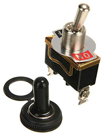 VUNIVERSUM 1x Stück Premium 2Pin 2 Position EIN Aus SPST Kippschalter Wippschalter Schalter mit Wasserdicht Schutzkappe für Boot Car KFZ Auto PKW Buggy Wohnmobil Wohnwagen On Off DIY AC DC 250V 15A