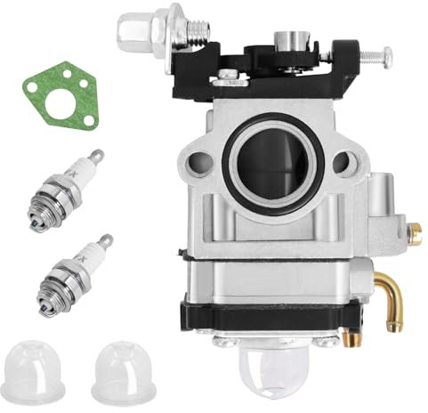 Vergaser Ersatz-Heckenmäher für Motorsense, multifunktional, 5 in 1, 43 cc, 47 cc, 49 cc, 50 cc, 52 cc, mit Leuchtmittel zur Grundierung + Dichtung + Zündkerze.
