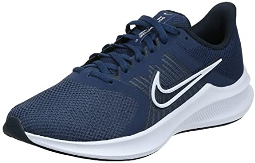 Nike Herren Downshifter 11 Sneaker, Midnight Navy/White-Dark Obsid, 46 EU