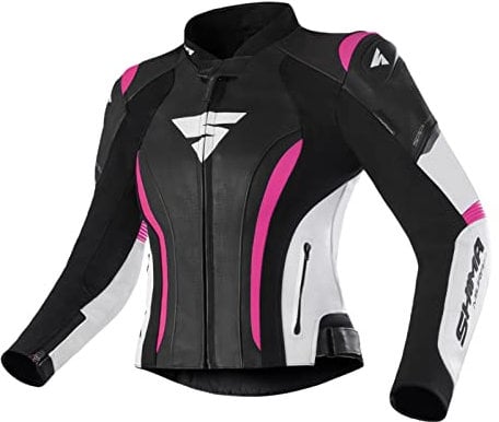 SHIMA Miura 2.0 Veste de moto - Cuir, femmes, veste de sport avec protections du dos, des coudes et des épaules, cuir perforé, pour combinaison 2 pièces (32, Rose)