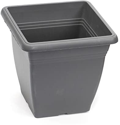 Tildenet Gardenware, FPSQ21-A, vaso da fiori quadrato da giardino, antracite, nero, 20 x 20 x 20 cm