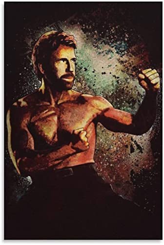 GPEIHANG GemäLde Auf Leinwand Chucks Norris Boxing Retro-Poster für Veranda-Dekor Wandkunst Malerei Poster Druckt Bilder 23.6x35.4(60x90cm) Kein Rahmen