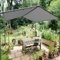 Sonnensegel Sonnenschutz Garten 1x2.5m Mit Ösen Und Kordel Inkl Befestigungsseile für Garten, Balkon und Terrasse, Hellgrau