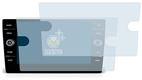 BROTECT Entspiegelungs-Schutzfolie für Volkswagen T-Roc R Line 2022 Discover Media 8 (2 Stück) Matte Displayschutz-Folie, Anti-Fingerprint