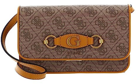 GUESS Handytasche Izzy mit Logo, Hellbraun, kombi(leylattelogoyellow), Gr. -