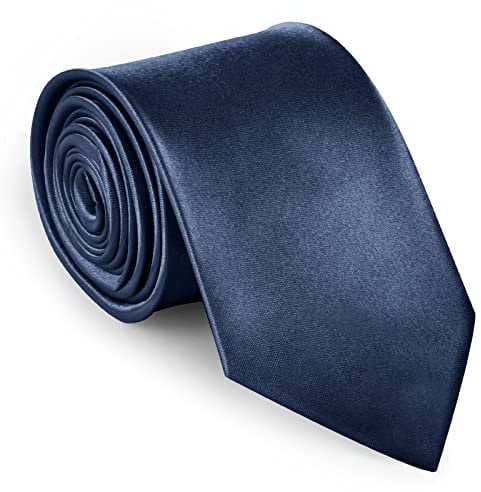 URAQT Herren Krawatten, Satin Elegant Krawatte 8 cm für Herren, Klassische Hochzeit Krawatte für Büro oder Festliche Veranstaltungen (Navy blau)