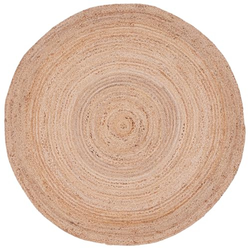 Consilio Concept Ø 90 x 90 Teppich Wohnzimmer Natur Beige Jute rund Flachgewebe Boho Landhausstil vegan Uni geflochten Trend Zertifiziert Made in Germany Design Manufaktur Markenteppich Oeko TEX