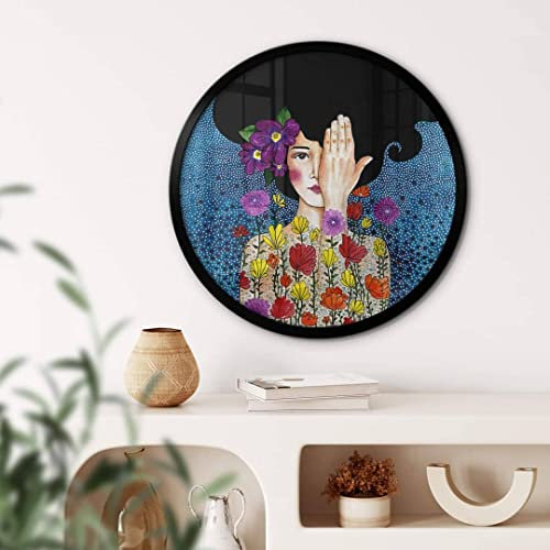 Feminine Affirmationen Poster Hülya florale Retro Wohnzimmer Bilder modern Blumen Sommer