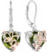 YL Rosa Herz Ohrringe 925 Sterling Silber Schmetterling Ohrringe August Geburtsstein Peridot Grüne Zirkonia Schmuck Geschenke für Damen Mutter Freundin ihre