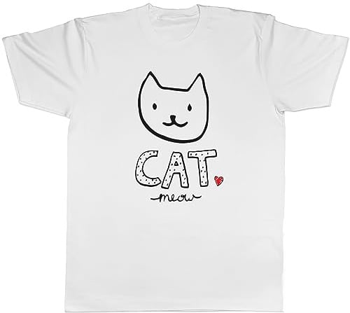 Shopagift Cat Meow Mens T-Shirt Pet Kitten Cat Lover Tee Gift