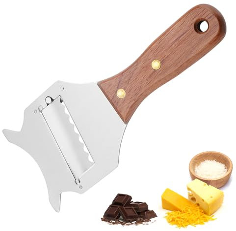 Cortadora De Trufa Acero Inoxidable, Cortador De Queso Con Cuchillas Ajustables Y Mango De Madera Con Apto Para Lavavajillas Rallador De Queso Para Chocolate Trufas Queso