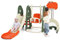 HOMASIS 6 in 1 Scivolo per Bambini con Altalena, Canestro da Basket & Scala da Arrampicata & Porta da Calcio & Buca da Golf, Parco Giochi Educativo per Bambini, 3+ Anni (Colorato)