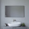 AQUALAVOS Badspiegel Wandspiegel Dekospiegel Spiegel schwarz Flur Bad groß 100x60 cm Vertikal und Horizontal möglich Aluminiumrahmen Rechteckig Wand montierbar