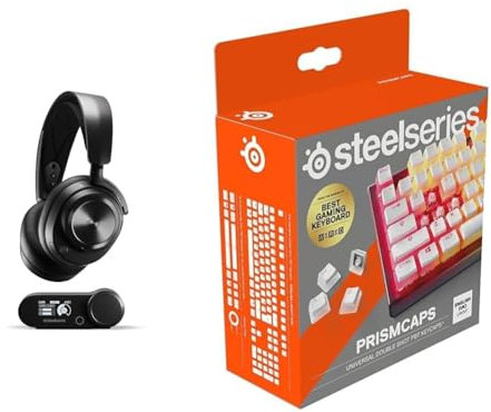 SteelSeries Arctis Nova Pro Wireless - Multi-System Gaming-Headset & PrismCaps – Double-Shot-Tastenset mit „Pudding“-Optik
