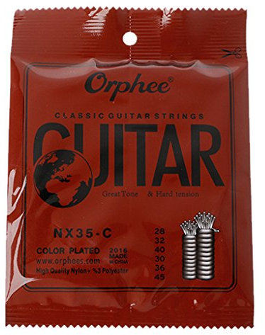 Orphee NX35-C 6 Stück Klassische Gitarrensaiten 028–045 Zoll Nylonkern Stahlbeschichtete Gitarrensaiten Nyxl
