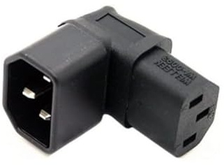 oniroview Adattatore di Alimentazione Angolare Retto 90° 220V 10A per PC, TV, UPS IEC320, presa C13 maschio C14
