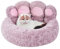 Jiupety Round Katzenbett Flauschig von Pfote Form, Donut-Hundebettn Katzenbetten, Hundebett Kleine Hunde Größe 56cm, Cat Bed Bequem und Weich, Katzenbett Waschbar, Violett