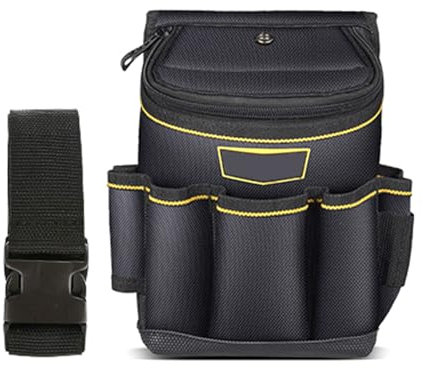 YIBOZI Borsa per attrezzi da elettricista a 18 tasche per una facile conservazione, comoda e pratica cintura per attrezzi da falegname, cintura in nylon regolabile
