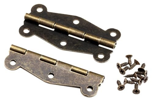 20 Pcs Hinges, Brass Vintage Butterfly Shaped Hinge,Iron Vintage Butterfly Antique Bronze Hinges, Furniture Cabinet Drawer Door Hinges Hardware(49 * 23mm)