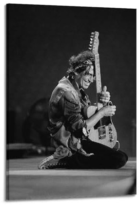 SANWYA The-Human-Riff Keith-Richards Kunstposter für Wohnzimmer, Schlafzimmer, Gemälde, dekorativer Maldruck, Leinwand, Wand, 60 x 90 cm