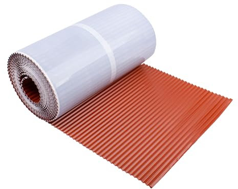 Decket Kaminanschluss EuroTec Classic PB 3, Wandanschlussband 300 mm x 5 m, Anschlussband für Dach & Kamin, Selbstklebend, Formbar & Witterungsbeständig, Dichtband aus Blei, Ziegelrot