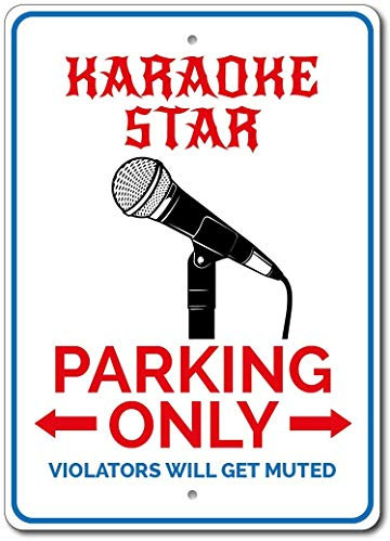 Cartel de metal para karaoke Starkaraoke Star Parking Karaoke, 20,3 x 30,5 cm