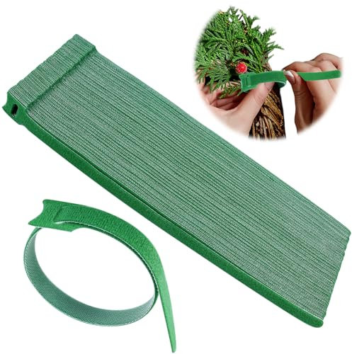 80 Stück Weihnachtsgirlande, Grün, Klettverschluss, verstellbare Weihnachtsgirlande, Aufhänger, Nylon, Gartenpflanzenkabelband für Kranz, Girlande, Weihnachtsbaum, Tür, Geländer, Treppengeländer