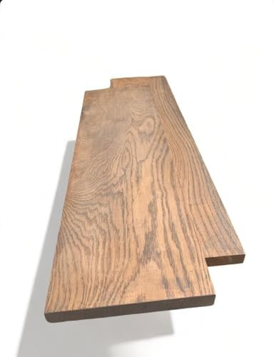 Regal aus massiver Eiche, Dicke 2,5cm, in Anthrazit geölt, Wandregal, Wandbord, Ablage an der Wand, Schrankwand, Oberschrank, Hängeschrank (150x30cm)