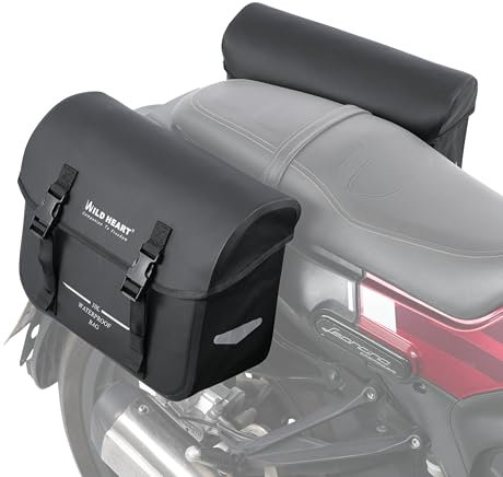 WILD HEART Motorradsatteltaschen wasserdichte Tasche Retro Tail Bag 20L(10L*2) für Sportster Softtail Dyna Road King kein Regenschutz notwendig