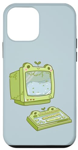 Hülle für iPhone 12 mini Frosch Computer & Froggy Tastaturen, Kawaii Monitor Kidcore Art