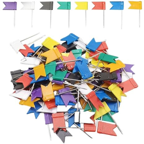 200 Stück Bunte Fahnennadeln, Markierungsfahnennadeln, Lernbüro-Gadgets, Verwendet Für Pinnwände, Karten, Karten, Papier