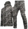 UIHECTA Zweiteiliges Skianzug Set FüR Herren Taktische Jacke Und Hose 2-Teiliger Schneemantel Mit Kapuze Snowboard SchneeanzüGe Armee Kampfanzug Sets Wasserdicht Winddicht,Camo 2,Size:m