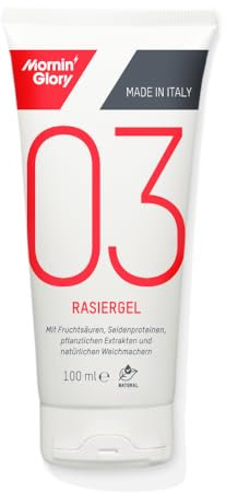 Mornin‘ Glory Rasiergel für Männer – Frische, schäumende Pflege für Gesicht und Körper – Mit Aloe Vera, Kamillenextrakt & natürlichen Inhaltsstoffen – Schutz, Feuchtigkeit & Gleitfähigkeit – 100ml