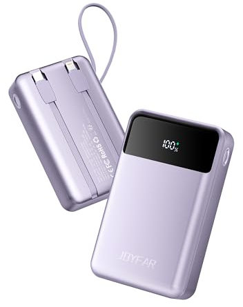 JOYFAR Power Bank Travel Essentials Portable Charger - 30000mAh USB C Battery, Built-in 22.5W Cable, Fast Charging, Compatible with iPhone 16, 15, 14, 13, 12X, iPad Samsung Google