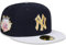 New Era NY New York Yankees 59FIFTY Game Day Gold Patch Fitted Cap Mütze, Marineblau, 59 EU