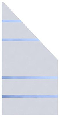 Sichtschutz Glas Anschluss ALPHA 180/90x90cm rechts, satiniert mit 4 durchsichtigen Streifen von bambussi.com
