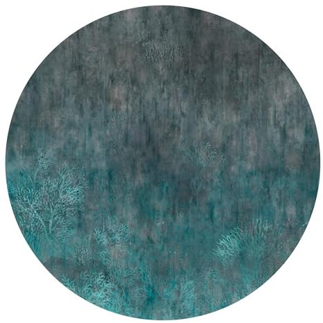 Runde Fototapete selbstklebend - 3D Natur Vliestapete Made in Germany UV-beständig Geruchsfrei - Unterwasser Shabby blau Wohnzimmer Schlafzimmer 2957-SK (75x75cm)
