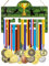 BETESSIN Fussball Medaillenhalter Holz - Fußball-Medaillen-Aufhänger - Medaillen Aufbewahrung - Medaillenständer für Fußballspieler Geschenk, Wand Dekoration UVM. (30x17cm)