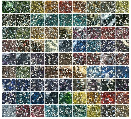 Gohytal Diamond Painting Steine, Runder Steine Glitzer Zubehör Diamanten Deko Strasssteine für Diamond Painting Nägel Edelsteine Kunsthandwerk Ornamente Textilien DIY 80000er Set