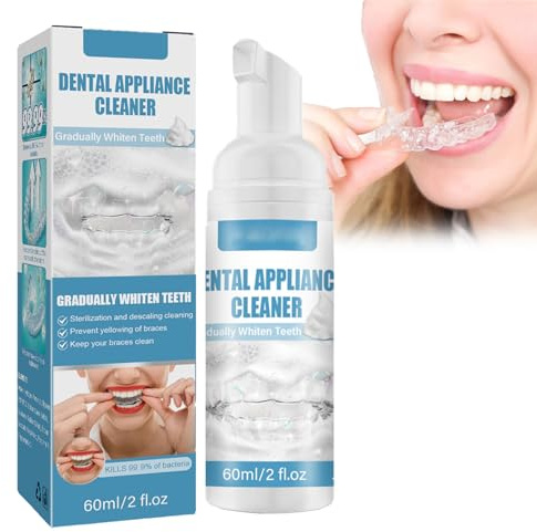 Orthodontic Foam Cleaner 60ml – Mint-Frische Schaumreiniger Für Aligner, Retainer, Zahnspangen & Mundschutz – Entfernt Verfärbungen & Bekämpft Mundgeruch