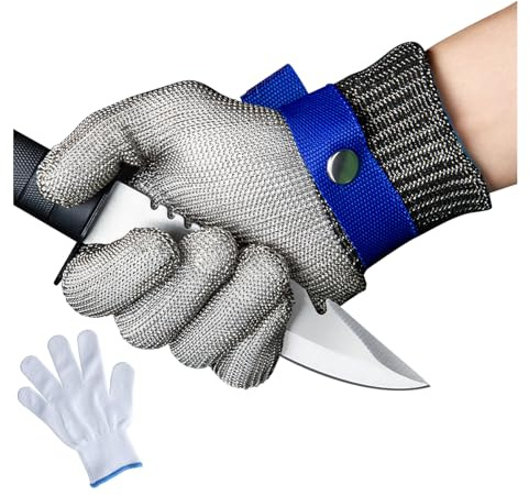 Guanti antitaglio, protezione alimentare di livello 9, guanti da macellaio, guanti di sicurezza per sbucciare ostriche in cucina, carne (10-XL)