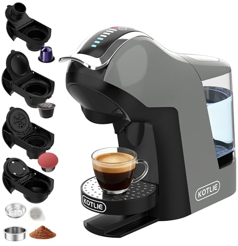 EM-308B 19 Bar 5-in-1 Capsule Coffee Machine for Nespresso Original/Dolce Gusto/A MODO MIO/Ground Coffee and ESE(44mm)