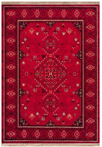 VIMODA Teppich ROYAL Dunkelrot im Vintage-Orient Stil“– Hochwertig & Pflegeleicht,Maße:160x230 cm;Farbe:Red5