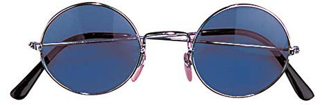 W WIDMANN MILANO Party Fashion - Brille 60er Jahre, mit farbigen Gläsern, Hippiebrille, Schlagerstar, Karneval