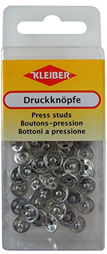 Kleiber Druckknöpfe, Messing, Silber, 0.8 x 0.8 x 0.3 cm