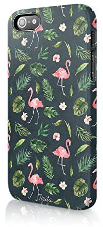Tirita Phone Case compatible with iPhone 7/8 / SE 2020 / SE 2022 Hard Cover Tropical Flamingo Pineapple Fruits Bananas Watermelon Strawberries Summer Trendy Cute Design